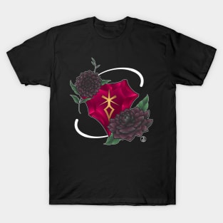 Dark Knight from FF14 Job Crystal with Flowers T-Shirt T-Shirt